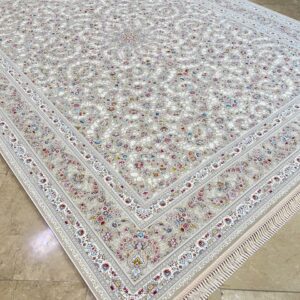 فرش تمام اکرولیک مدل بهار ۱۵٠٠ شانه رنگ بژ
